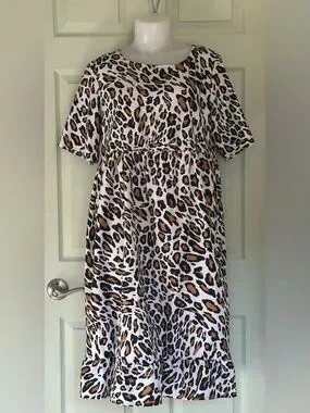 Handmade | Dresses | Handmade Upcycled Leopard Print Bedsheet Dress ...